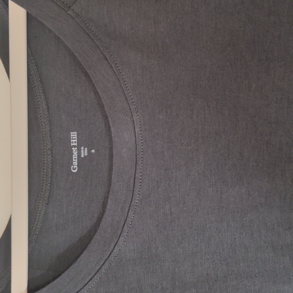 Garnet Hill Essential Short Elbow Sleeve Charcoal Gray Small - Picture 3 of 5